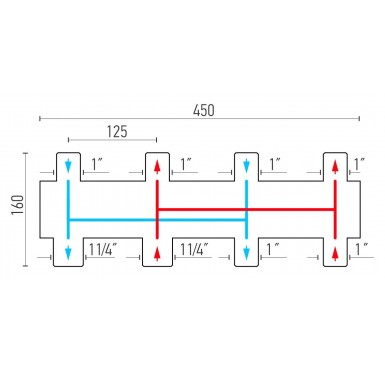 Коллектор распределительный Warme WKS 80 Compact на 3 контура WKS80.21B