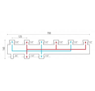 Коллектор распределительный Warme WKS 85 на 3 контура WKS85.3F