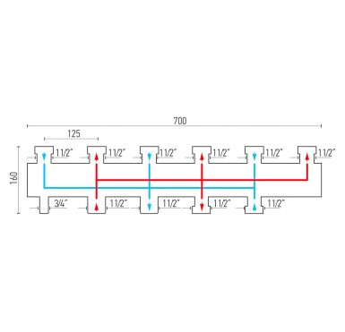 Коллектор распределительный Warme WKS 85 на 4 контура WKS85.4F