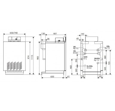 Напольный атмосферный газовый котел Buderus Logano G234-38 WS (8732204651)