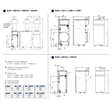 Напольный газовый атмосферный котел Baxi SLIM 1.150 i