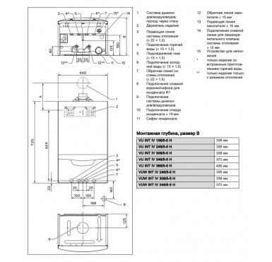 Настенный газовый конденсационный двухконтурный котел Vaillant ecoTEC plus VUW INT IV 246/5-5H