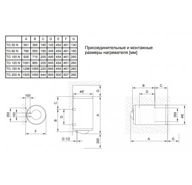 Напорный электрический водонагреватель Gorenje TGU 100 NG B6 220v